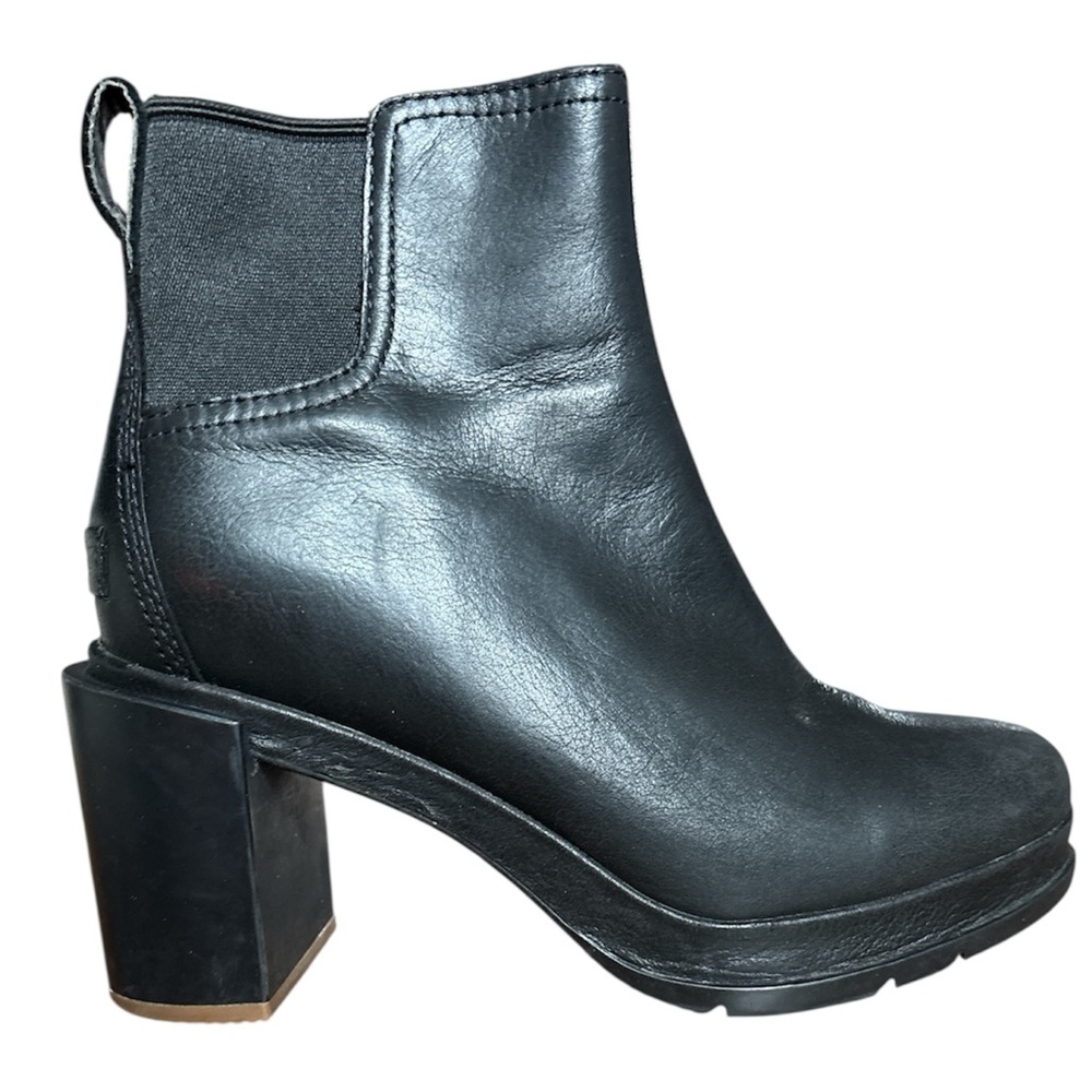 Sorel JOAN NOW™ Chelsea platform Chunky Boot NL3303-010 Black Leather Size 7